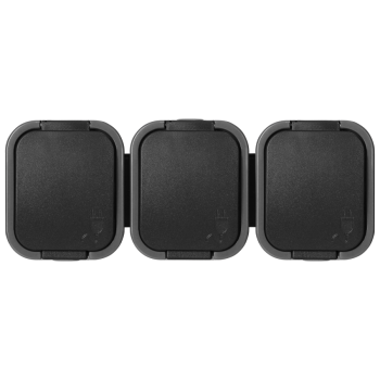 ORNO OR-OE-7809(GS)/GB Z KLAPKĄ SCHUKO GNIAZDO POTRÓJNE 3x2P+Z IP54 5szt